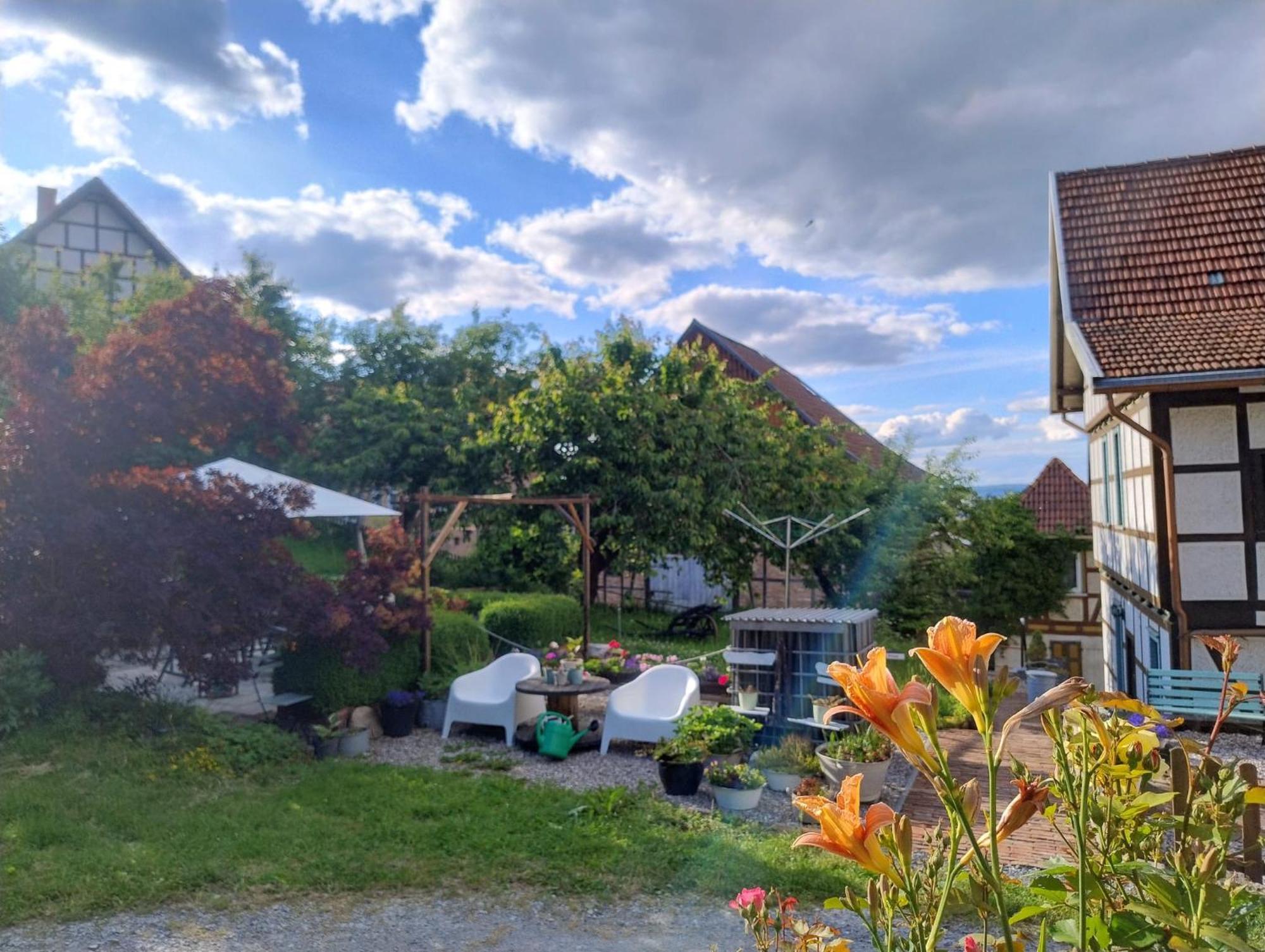 Minicamping Und B&B Apartment Hintergarten Niederorschel Eksteriør bilde